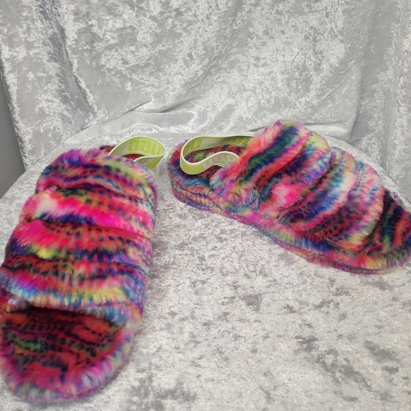 Ugg Fluff Yeah Pixelate Slide Slipper - Size 6 - Picture 6 of 9